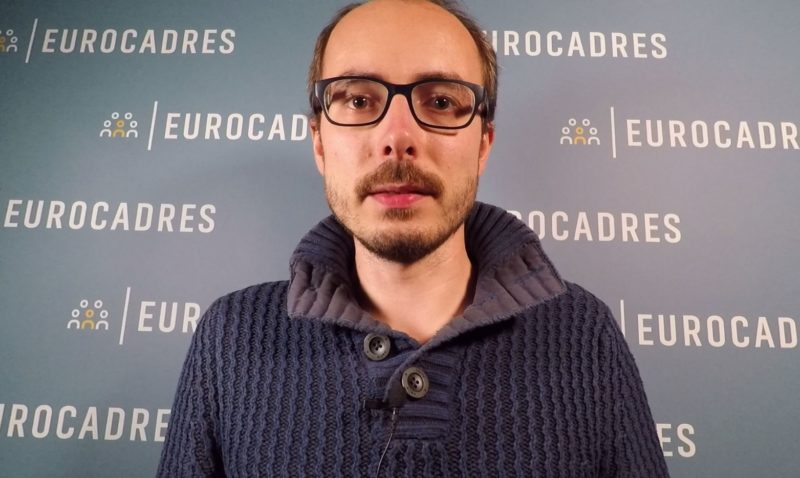 Antoine Deltour visiting Eurocadres in October 2017.